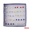 20 Pairs Multicolored Rhinestone Stud Earrings Set For Women Men Minimalist Crystal Round Piercing Earrings Party Daily Jewelry