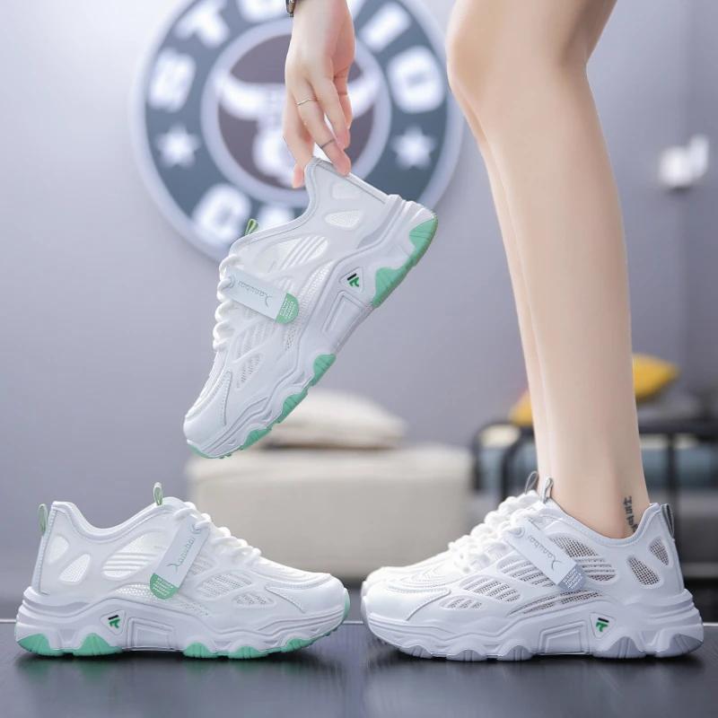 Fashion 2025 New White Running Shoes Women Summer Women Sports Shoes Wear-resistant Sneakers Mesh Breathable Outdoor Casual Shoes