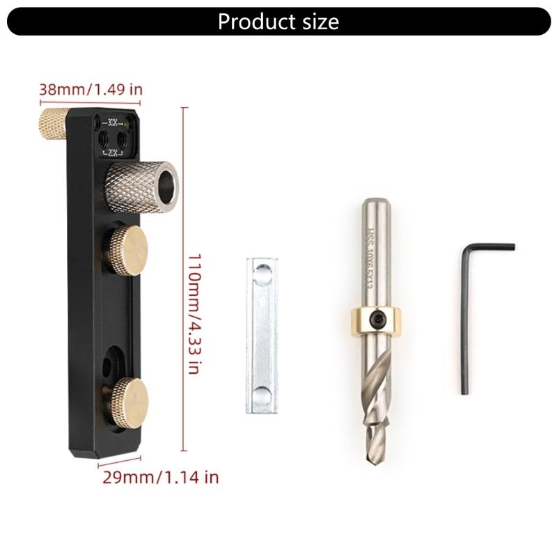 Aluminum Alloy Single Hole Punch Tool Woodworking Drilling Locator Suitable For Architects & Home Renovation Enthusiasts