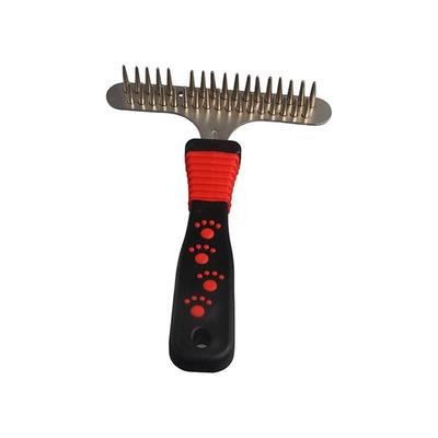 Stainless Steel Shedding Hair Removal Comfortable Grip Dog Supplies Rake Comb Pet Grooming Comb Fur Cleaning Tool