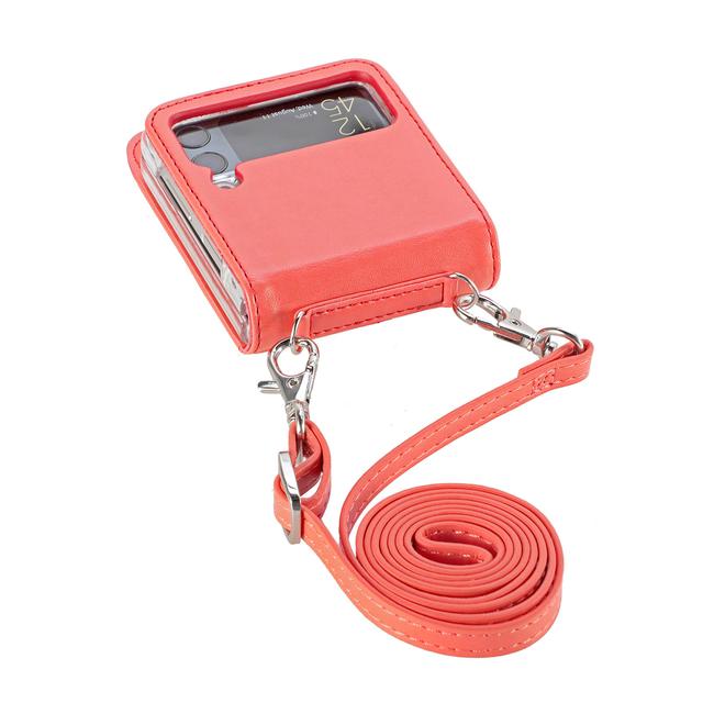 Anti-Shock Phone Strap Folding Ledertasche für Samsung Galaxy Z Flip 4 5g Flip4 Flip3 Flip 3 Zflip4 Kartenhalter Abdeckungsfälle