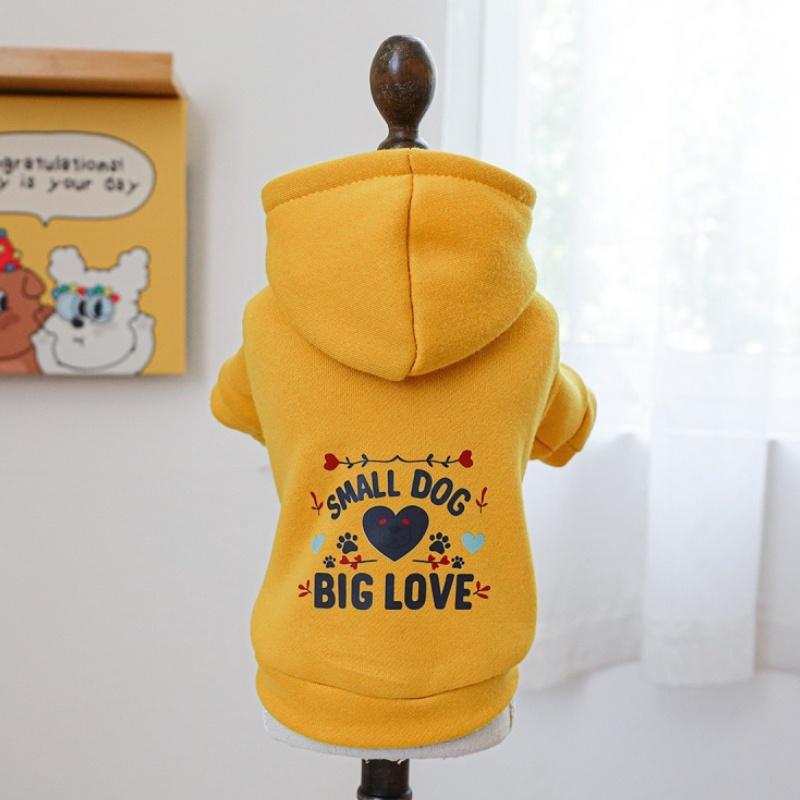 Pet Dog Clothes for Small Medium Dogs Winter Warm Dog Hoodie Letter Print Puppy Pullover Pet Sweatshirt Bichon Frise Dog Clothes