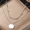 Stainless Steel Necklaces Simple Bead Chain Overlapping Tape Clavicle Chain Ornate Necklace For Women Zircon Goddess Gifts New