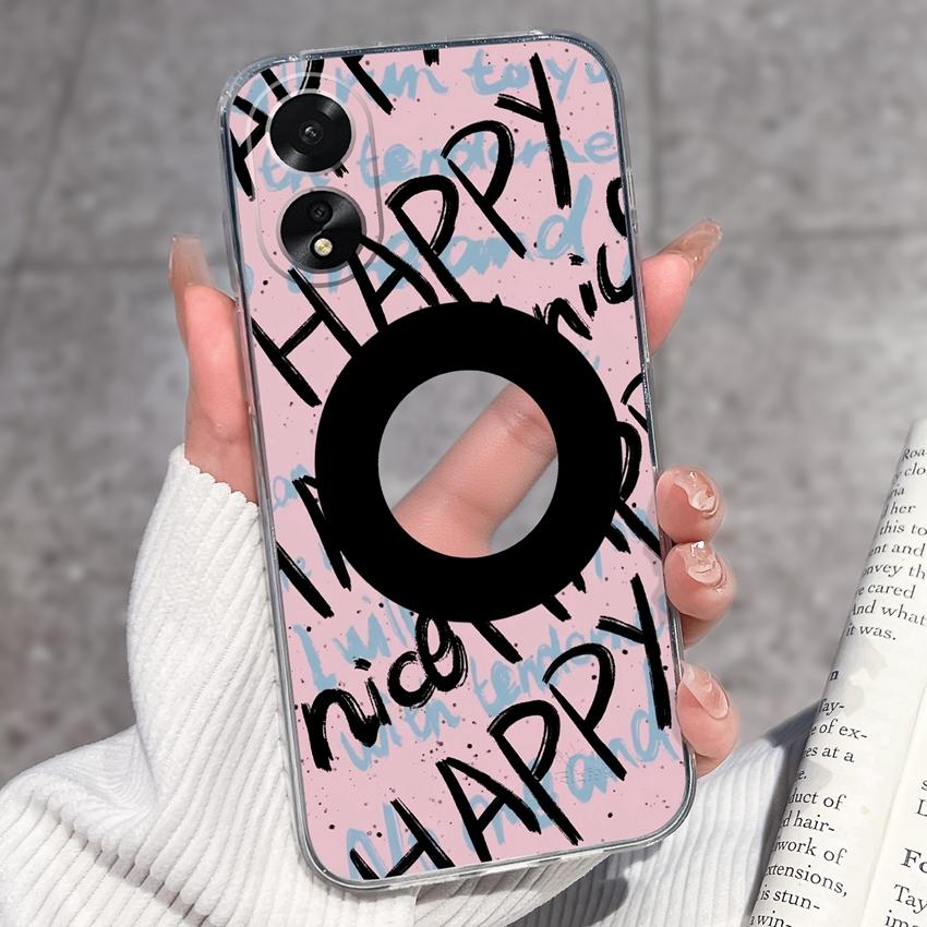 

Color Plaid Luxury Clear Phone Case For Oppo A38 A57 A58 A72 A73 A74 A76 A77 A78 A79 A98 Lens Protection Transparent TPU Dustproof Cover For Oppo Capa Oppo A98 5G