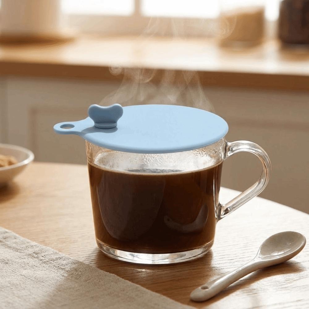 2PCS Heat-Resistant Dustproof Cup Lid Flexible Mug Cover Drinking Glass Cover Fruit Juice