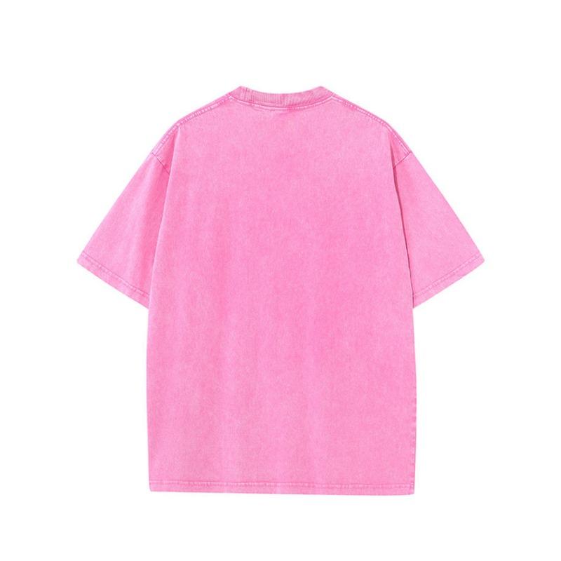 Herren Schweres Gewaschenes Vintage Lockeres Drop Shoulder Kurzarm T-Shirt