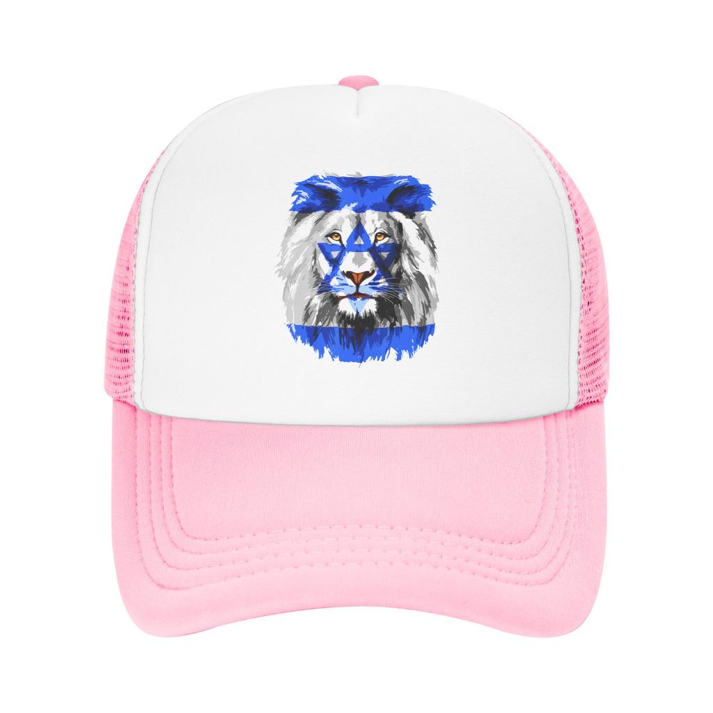 Flag of Israel Lion Jewish Israel Flag Mesh Baseball Caps Unisex Women HipHop Trucker Hat Hats Adjustable Summer Trucker Caps