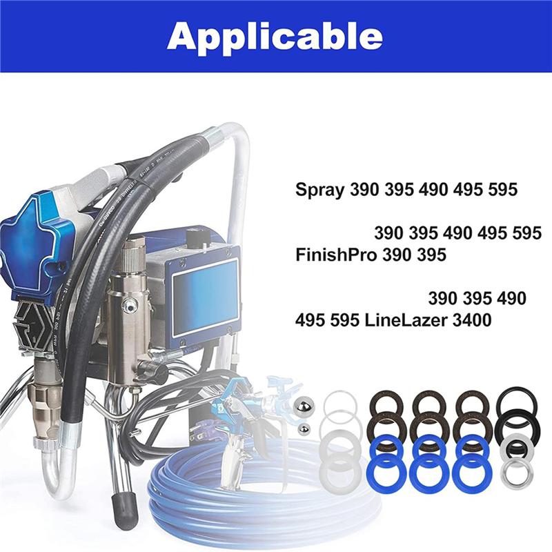 A96I-10X 244194 Pump Repair Kit - Airless Paint Sprayer Accessories Pump Repair Packing Kit For 295 390 395 490 495 595 3400