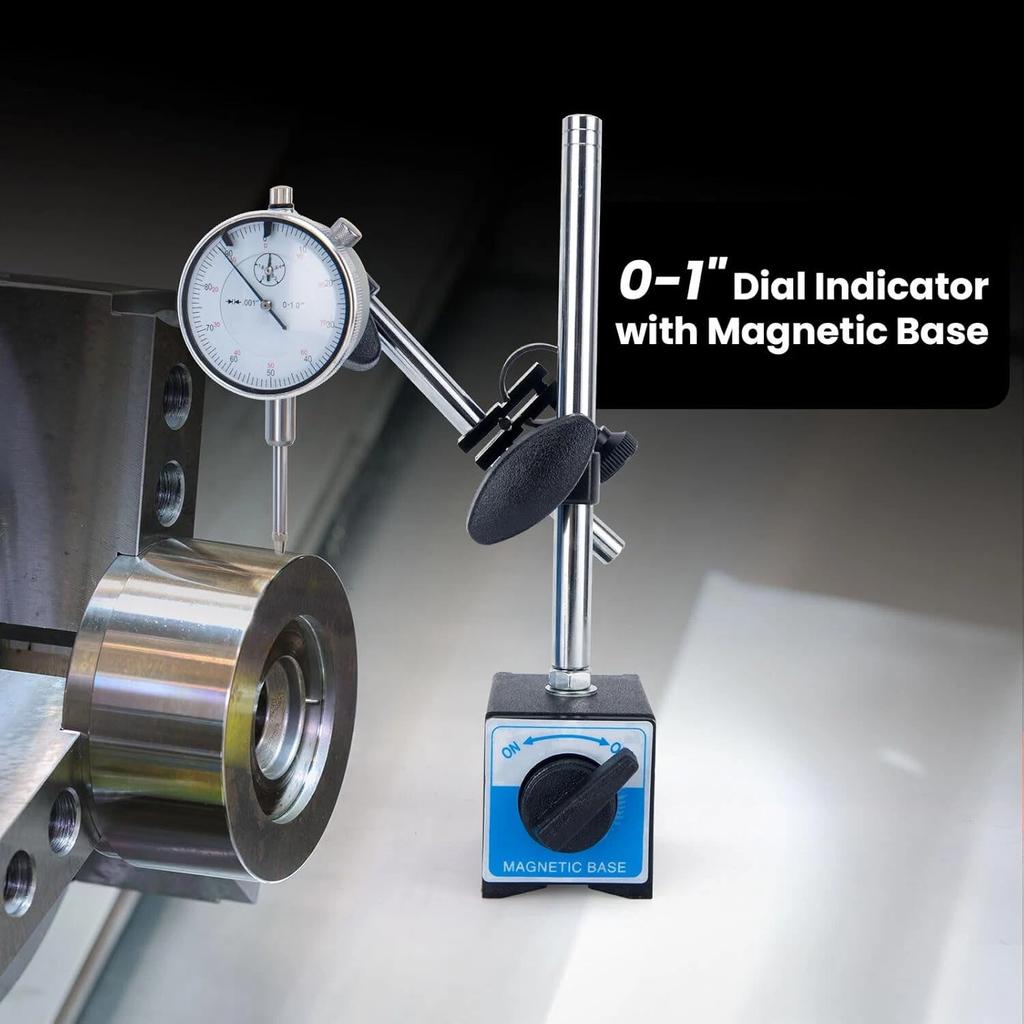 שעון מדידה עם בסיס מגנטי, מחזיק גמיש אוניברסלי, מעמד לכוונון עדין, כלי מדידה מדויק