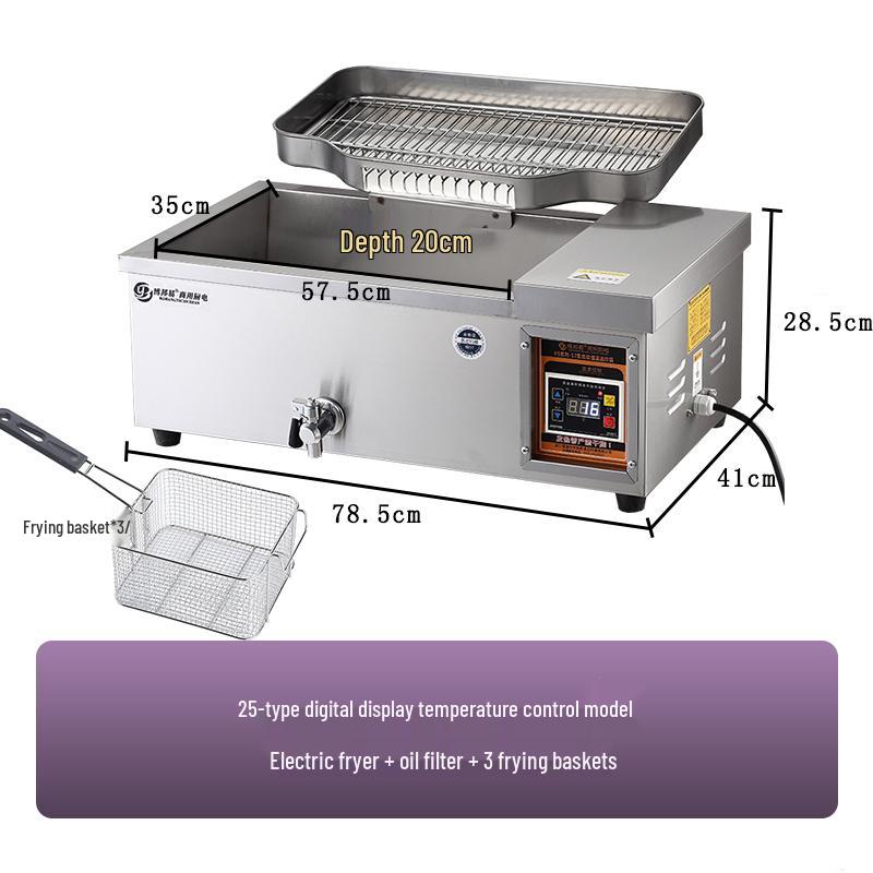 Commercial Deep Fryer: Multi-Functional Large Capacity Automatic Electric Fryer for Dough Sticks and Twists.