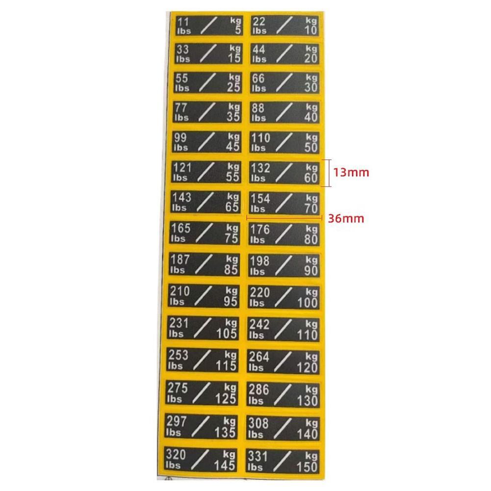 Gym Weight Plate Stickers for Easy Weight Identification and Organization