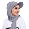 Breathable Brim Bandana Cap Solid Color Hijab Shawl Hat Sun Visor Turban  Middle Eastern Style