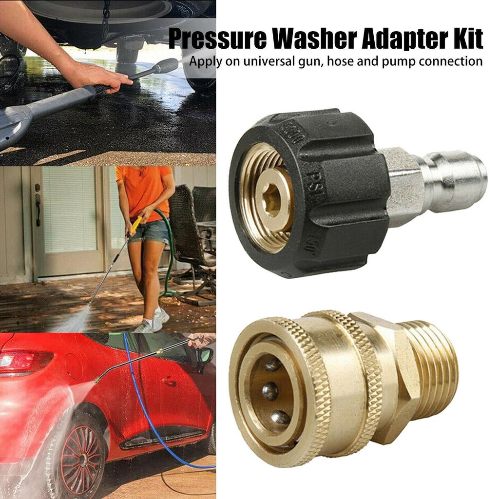 M22 Quick Release Connector To 1/4 Adapter Pressure Washer Coupling 14mm Fitting