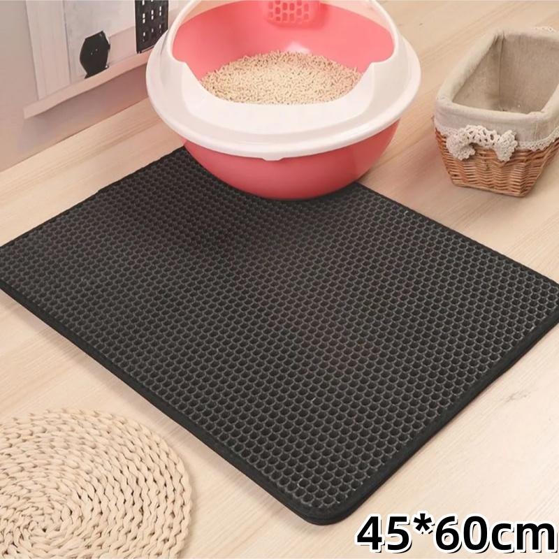 Cat Litter Mat Double Layer Waterproof Urine Proof Trapping Mat Easy To Clean Non-Slip Toilet Pad Cat Scratch Pad Large Foot Pad