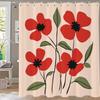 1pc Modern Minimalist Flowers Shower Curtain Floral Design Perfect Bathroom Decorative Bathroom Shower Curtain With Hooks