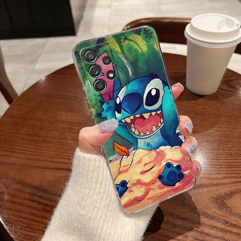 Klare Hülle für Samsung Galaxy A57 A37 A56 5G A36 Hüllen A55 A54 A35 A26 A07 A17 A16 A06 A34 A15 Weiche Abdeckung Cartoon Stitch Disney