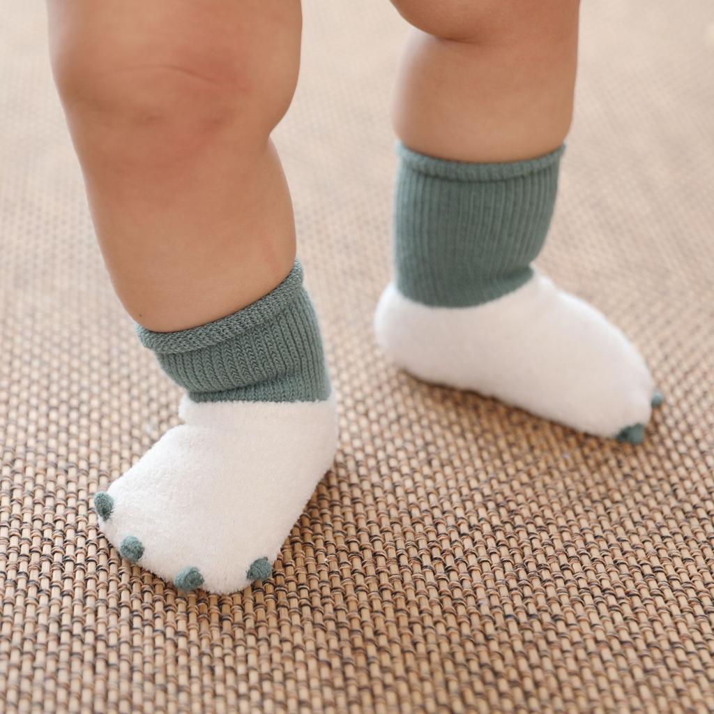 0 bis 18 M Herbst Winter Rutschfeste Babysocken Verdicken Warm Neugeborene Säuglinge Mädchen Fleece-Socken Niedliche Jungensocken