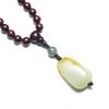Indian small-leaf rosewood bracelet108Buddhist prayer beads, vintage woven jewelry, women's bracelet, Hetian jade pendant