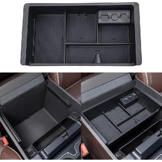 JKCOVER Compatible with Chevy Silverado/GMC Sierra 2014-2018 and Chevy Tahoe Suburban/GMC Yukon 2015- Center Console Organizer Tray Accessories-Full Half-size tray with black