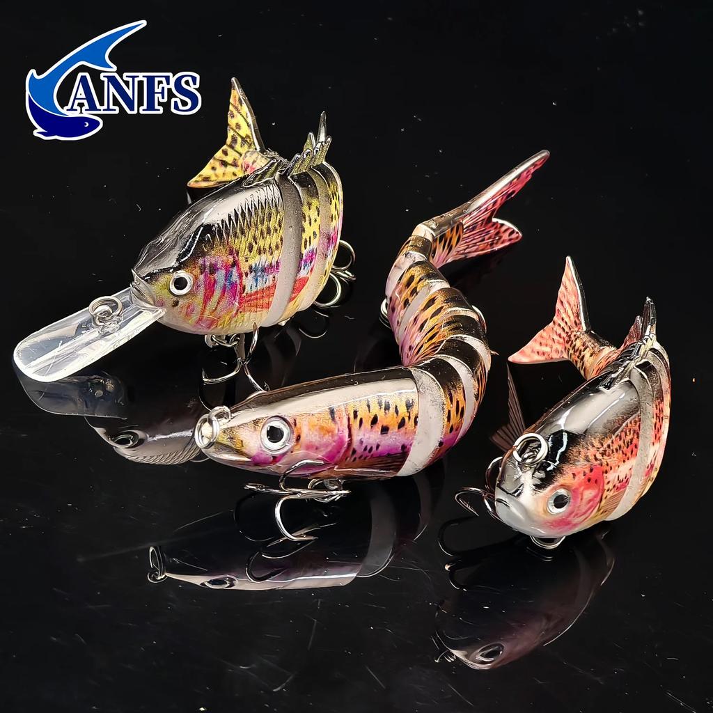 3pcs Sinking Multi-section Bionic Lure,Artificial Bait for Bass, , Striped Bass, Salmon, Snook,Outdoor Angling Accessories
