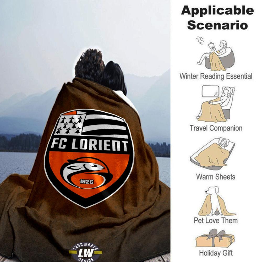 FC Lorient Print Flannel Blanket High Quality Warm Comfortable Cover for All Seasons Perfect for Gifts Home Decor
