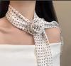 Y2K Black Polka Dot Rose Irregular Long Scarf - Sexy, Versatile Millennial Style for Bloggers
