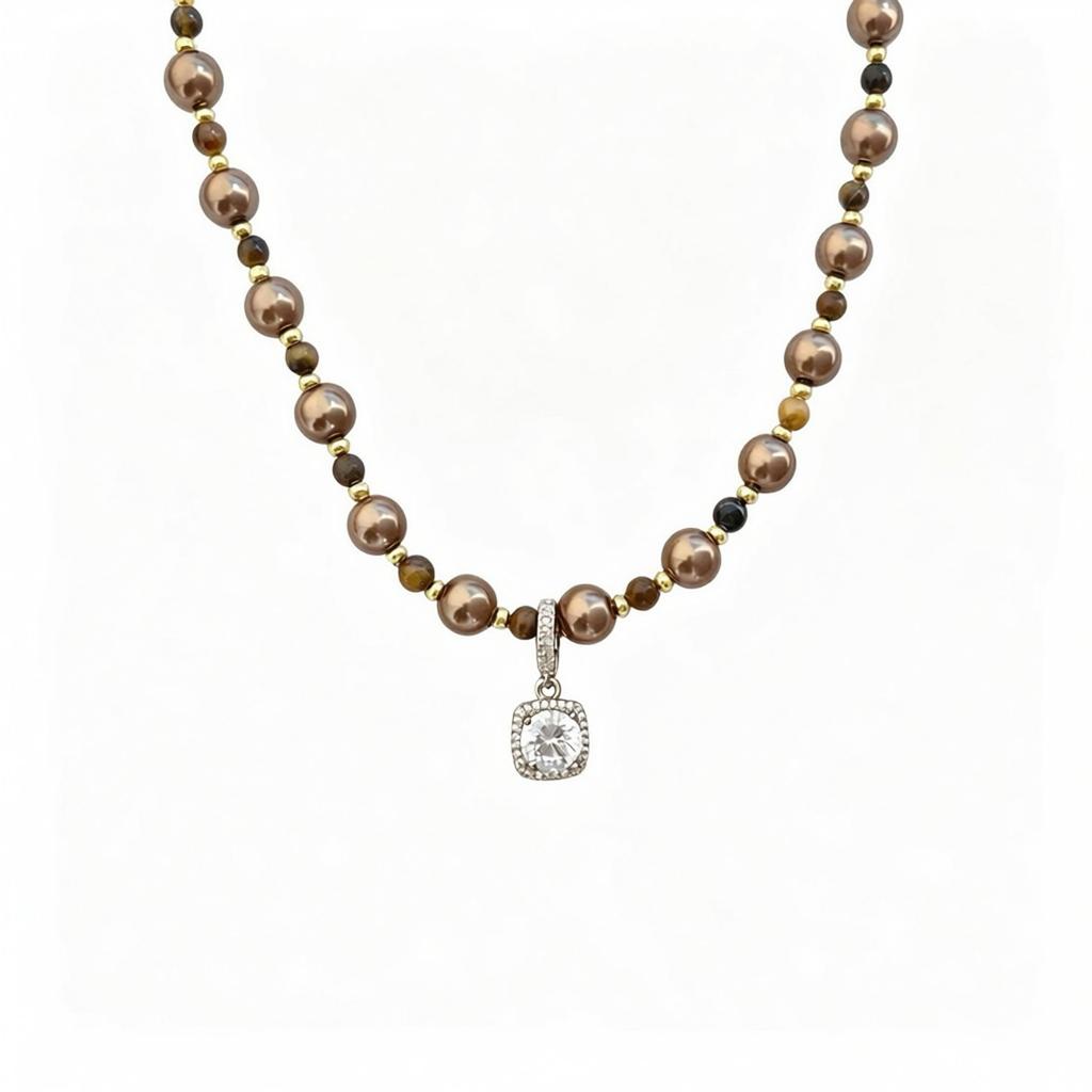 French Vintage Pearl Necklace, Light Luxury Elegant Clavicle Chain for Women