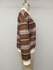 TEMU 2026 Autumn/Winter Women's Retro Striped Polo Collar Half-Zip Loose Hoodie