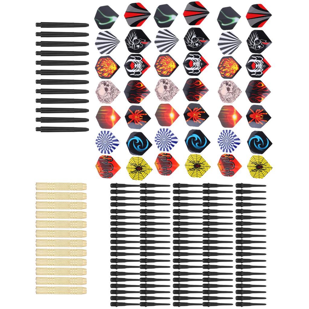 14G Safety Darts Set with 12Pcs Darts Shaft42Pcs Flights100Pcs Tips Training Tool