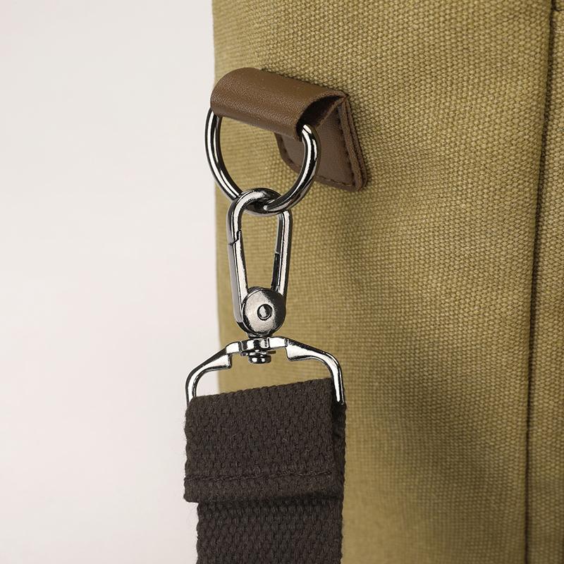 Commuter Handbag Multi-Pocket Men's Bag Large Capacity Crossbody Briefcase Solid Color Canvas Shoulder Bag