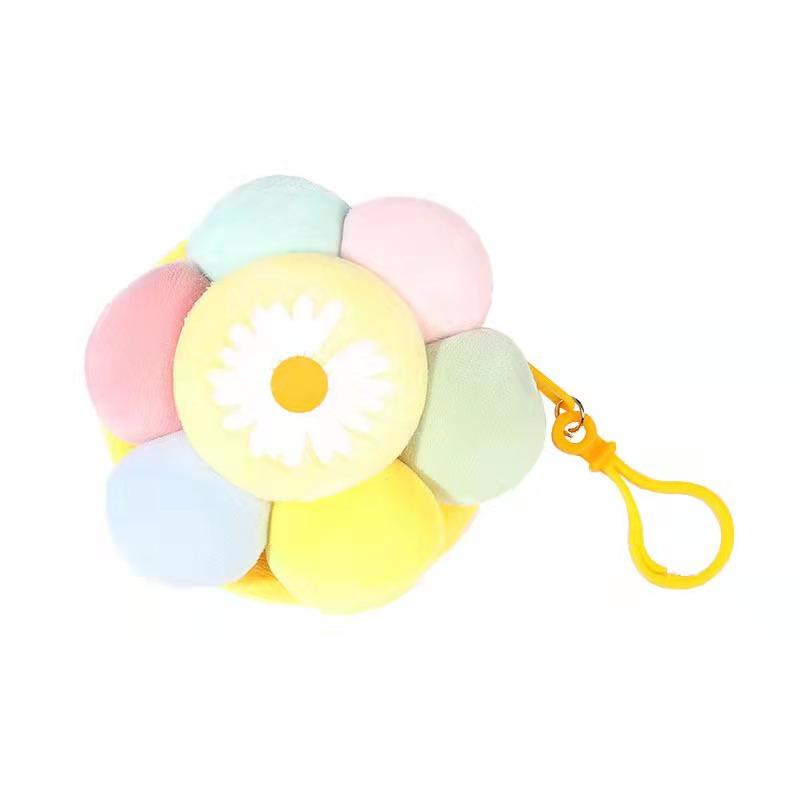 Desen Animat Floarea Soarelui Față Zâmbitoare Portofel Monede Pandantiv Breloc Geantă Mini Geantă Căști Cadou Mic