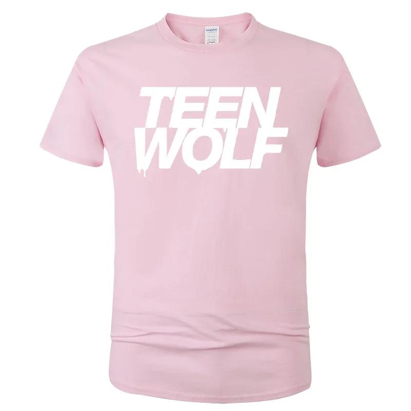 Teen Wolf Letter Print 2024 Summer Popular Trend Simple Round Neck T-shirt Casual High endVersatile Short SleeveG138
