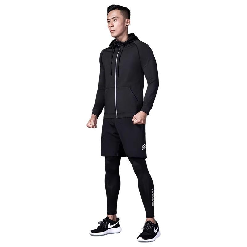 Men's Quick-Dry Sports Set: Gym Vest, Tight Long Sleeve, Morning Run & Cycling Suit