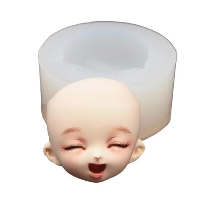 Doll Face Silicone Mold Cartoon Doll Head Candy Cookie Mould  Cake Decoration Baking Tools Clay Chocolate Pastry Mold