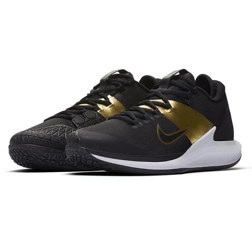 NikeCourt Air Zoom Zero HC 'Black Metallic Gold' (Unisex) Black / Black / Metallic Gold Tennis Shoes AA8018 005