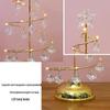 LED Crystal Christmas Tree: Electroplated Iron Art Tabletop Ornament & Night Light