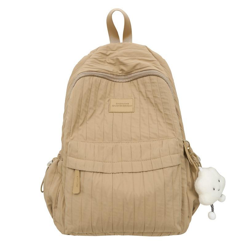 Junior High School Girls Schoolbag Girls Solid Color Versatile Large Capacity Backpack Small Fresh Travel Lightweight Backpack