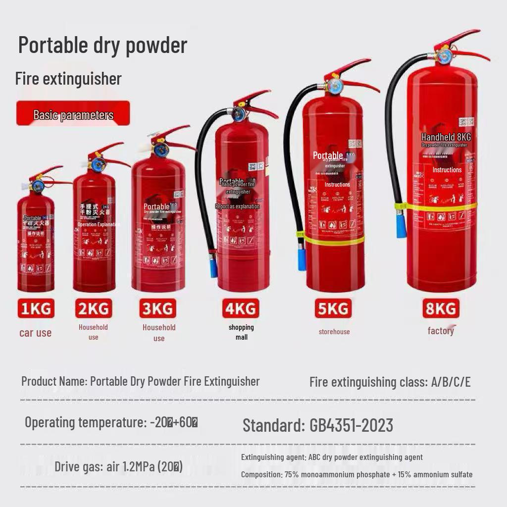 2025 Certified Fire Extinguisher: 1-5 Kg Dry Powder for Home or Commercial Use