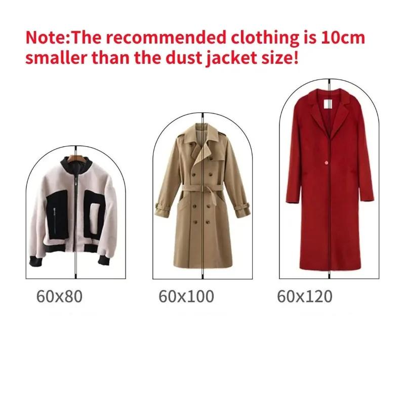 1-10PC Clothes Dust Cover Household PE Transparent Waterproof Coat Suit Cover WashableHanging Pocket Clothing Organizer