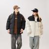 New Stand-up Collar Cotton-padded Clothes, Men's Simple Contrasting Colors, Trendy Brand Couples, Thickened Warm Cotton Clothes, Cotton