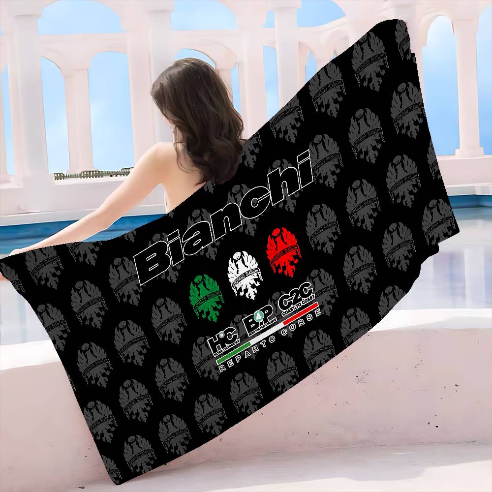 B-BianchiS Fahrradlogo Strandtuch Bunte Handtücher für Mädchen Mikrofaser Schnelltrocknend Sandfrei Strand Yoga Spa Fitnessstudio Pool