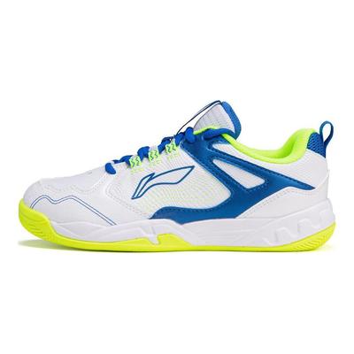 Li Ning Sound Wave Non-Slip Wear-Resistant Badminton Shoes Kids Shoes White Blue AYTR032-3