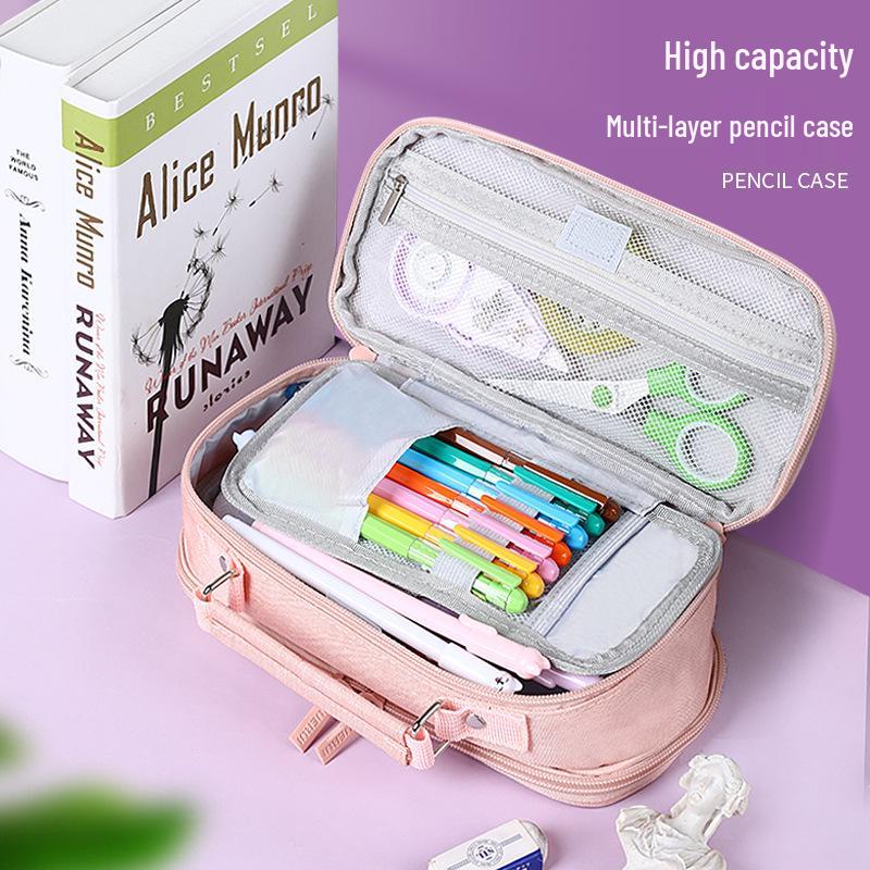 Large Capacity Multi-layer Canvas Pencil Case for Students