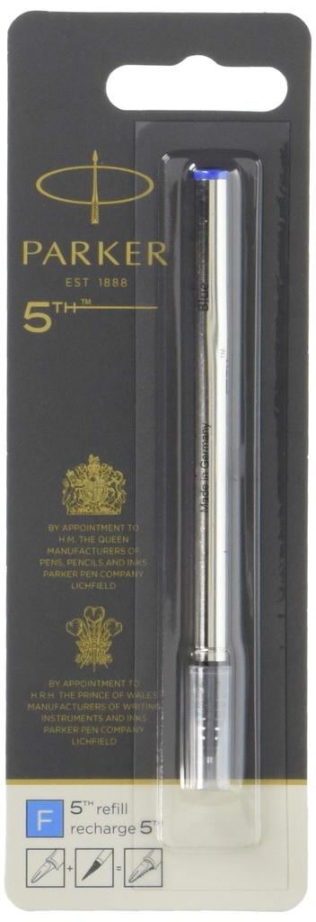 PARKER 5th Pen Refills, F Blue, 1950275, Set of 3, Blister Pack, Officially Imported