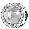 Charm Silver White Stone Bead With White Crystal 925 Silver