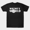 Men Black Print T-shirt Waynes World No-Cut Transfer Paper Print Cotton Tshirt
