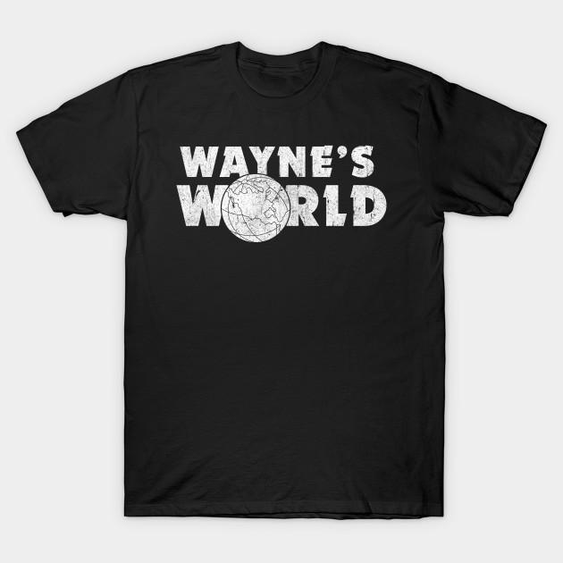 Men Black Print T-shirt Waynes World No-Cut Transfer Paper Print Cotton Tshirt M чёрный