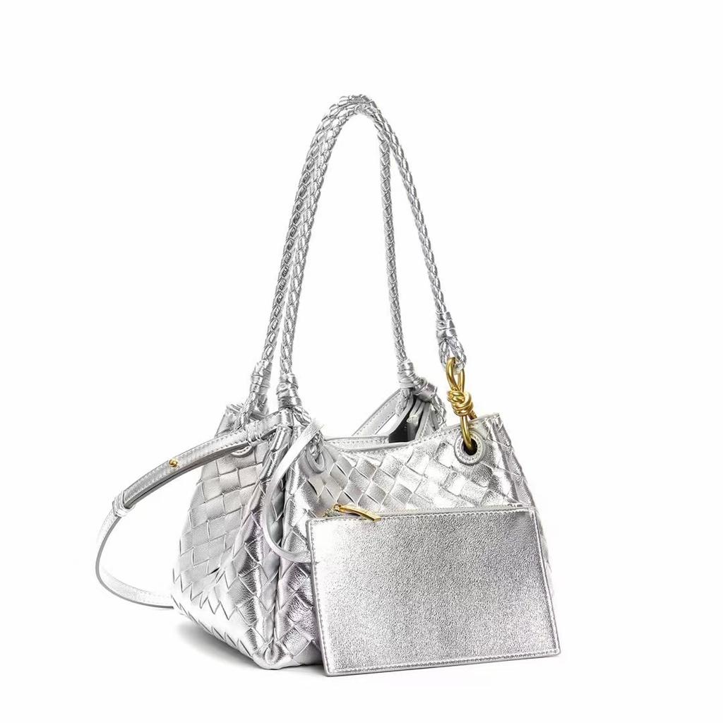Vevd lærveske Ny fallskjerm-skulderveske Tekstur Skinn Uformelt Allsidig Crossbody-veske Håndveske
