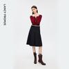 LANGZI EiLEEN ELITEE Wool Blend A-Line Pleated Skirt