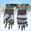 Luvas Assustadoras de Alienígena Látex Adereços de Fantasia para Festa de Halloween Design Realista